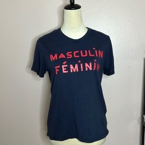 Small Clare V. Navy Blue Mascluin Feminin t-shirt. Only worn once.
